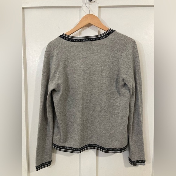 Peck & Peck wool cashmere grey open cardigan sweater size Medium - Picture 4 of 6